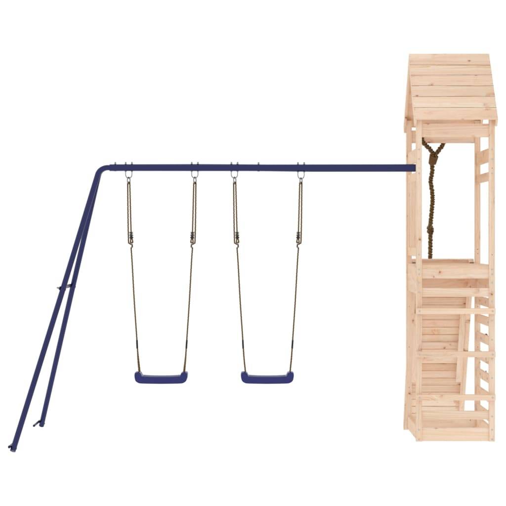 Helloshop26 - Aire de jeux d'extérieur balançoires toboggan portiques robuste jeux jardin 316 x 257 x 264 cm bois de pin massif - Imagen 3