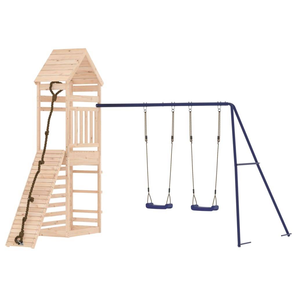 Helloshop26 - Aire de jeux d'extérieur balançoires toboggan portiques robuste jeux jardin 316 x 257 x 264 cm bois de pin massif - Imagen 1