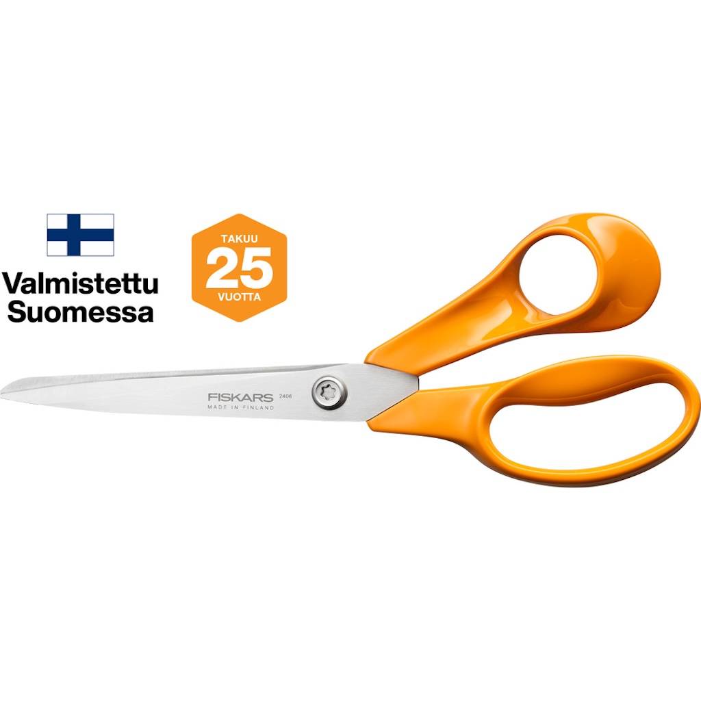 Fiskars - Ciseaux - droitier - acier inox lames facettées coupe précise durable - Image 1
