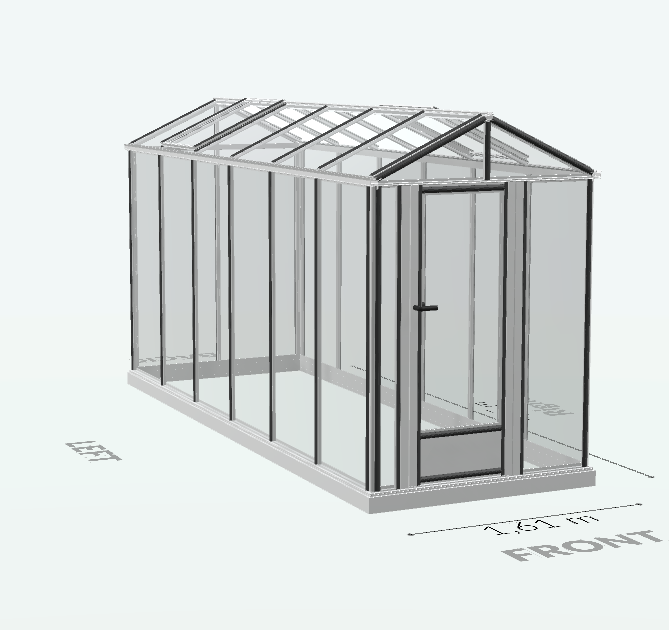 6m²  -  Serre en verre trempé - Euro Micro - Aluminium - 6m² - ALUMINIUM - L'atelier Des Serres - Imagen 5