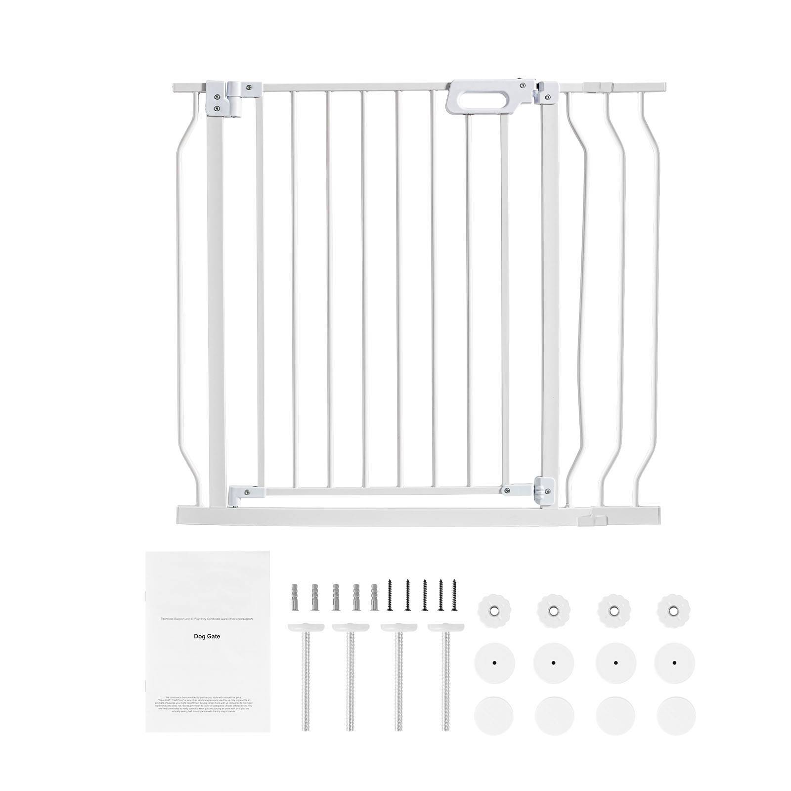 SucceBuy Barrière de sécurité extensible 75–99 cm, hauteur 76 cm, porte large 180°, fermeture automatique, sans perçage ou fixation murale. - Image 1