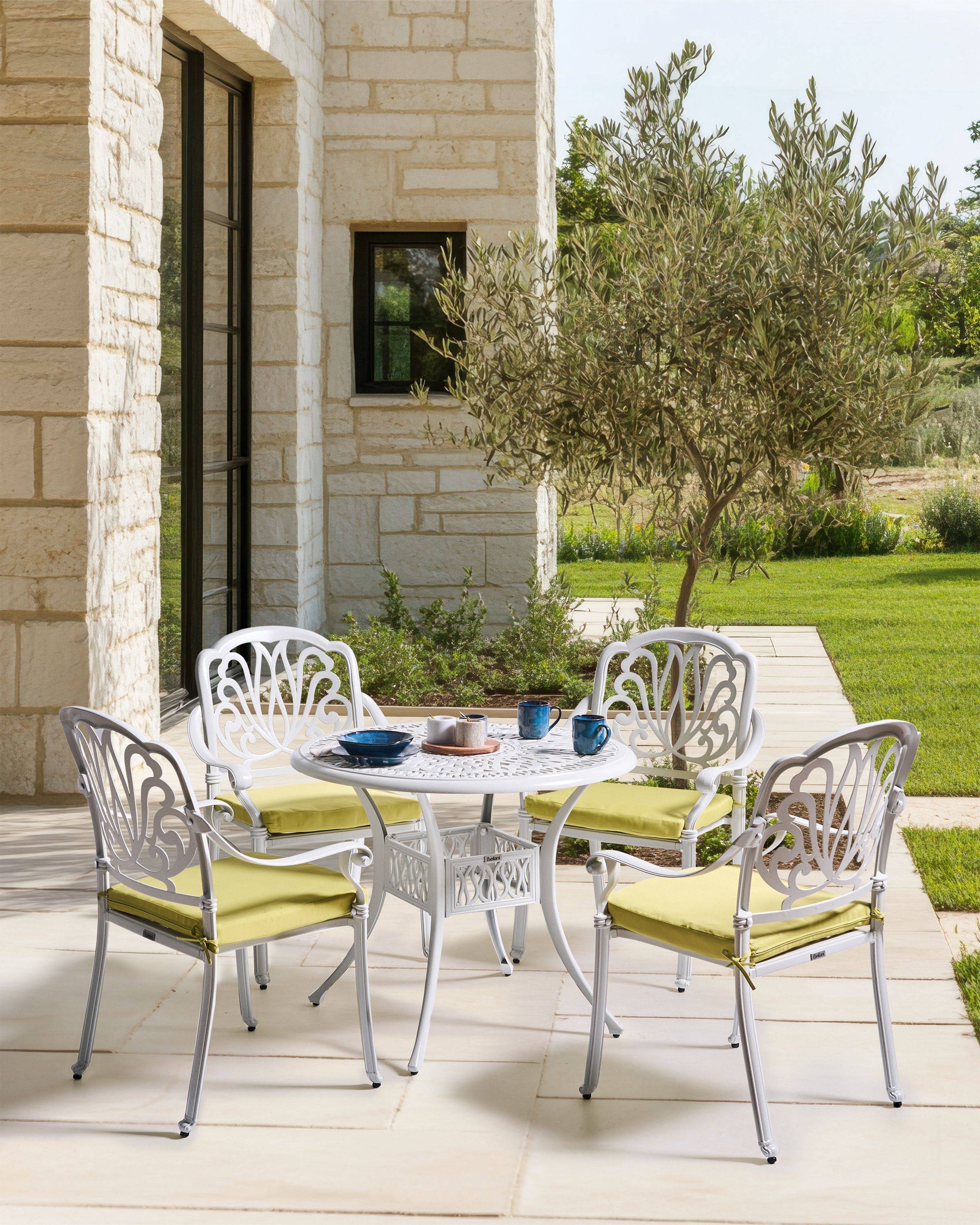 Beliani - Chaise de jardin Aluminium Blanc cassé ANCONA - Beliani - Imagen 1