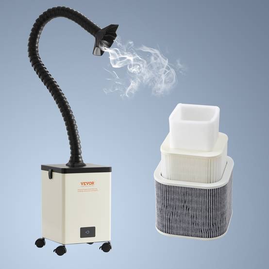 VEVOR Extracteur fumée soudage 150W, filtre 3 couches, débit 332 m³/h, compact, soudure/gravure. - Image 8