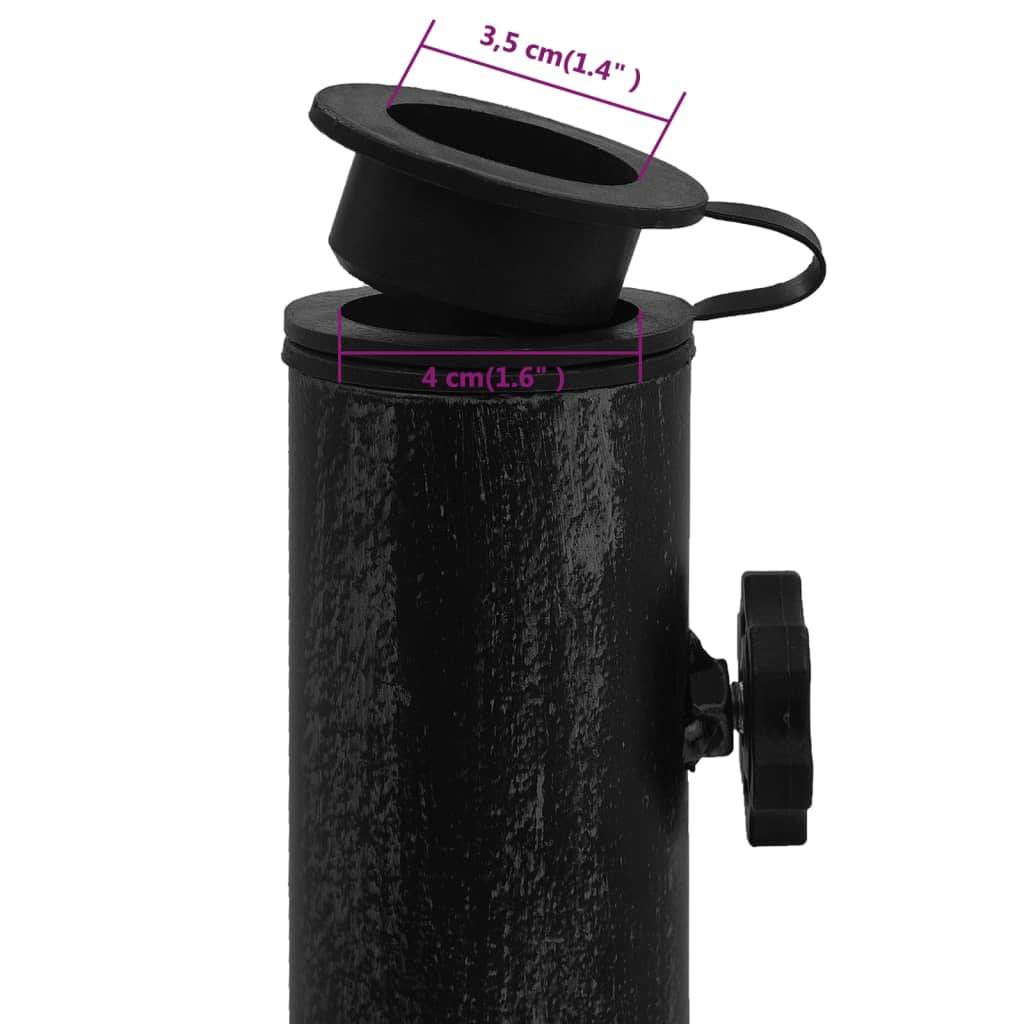 Maison Chic - Socle de parasol - accessoire parasol Noir 47x47x33 cm Fonte - MEUBLE PRO - Image 9