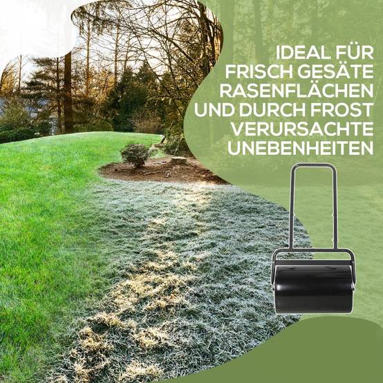 Rouleau à gazon en acier 38L pour jardin et semis Noir 50 cm – ComfortXL Outdoor Living - Image 4