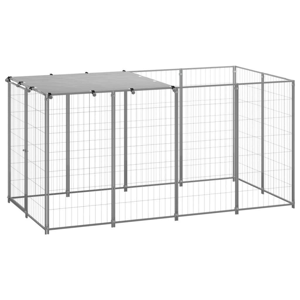 Vidaxl - Chenil Argenté 2,42 m² Acier vidaXL 3082202 - Imagen 1