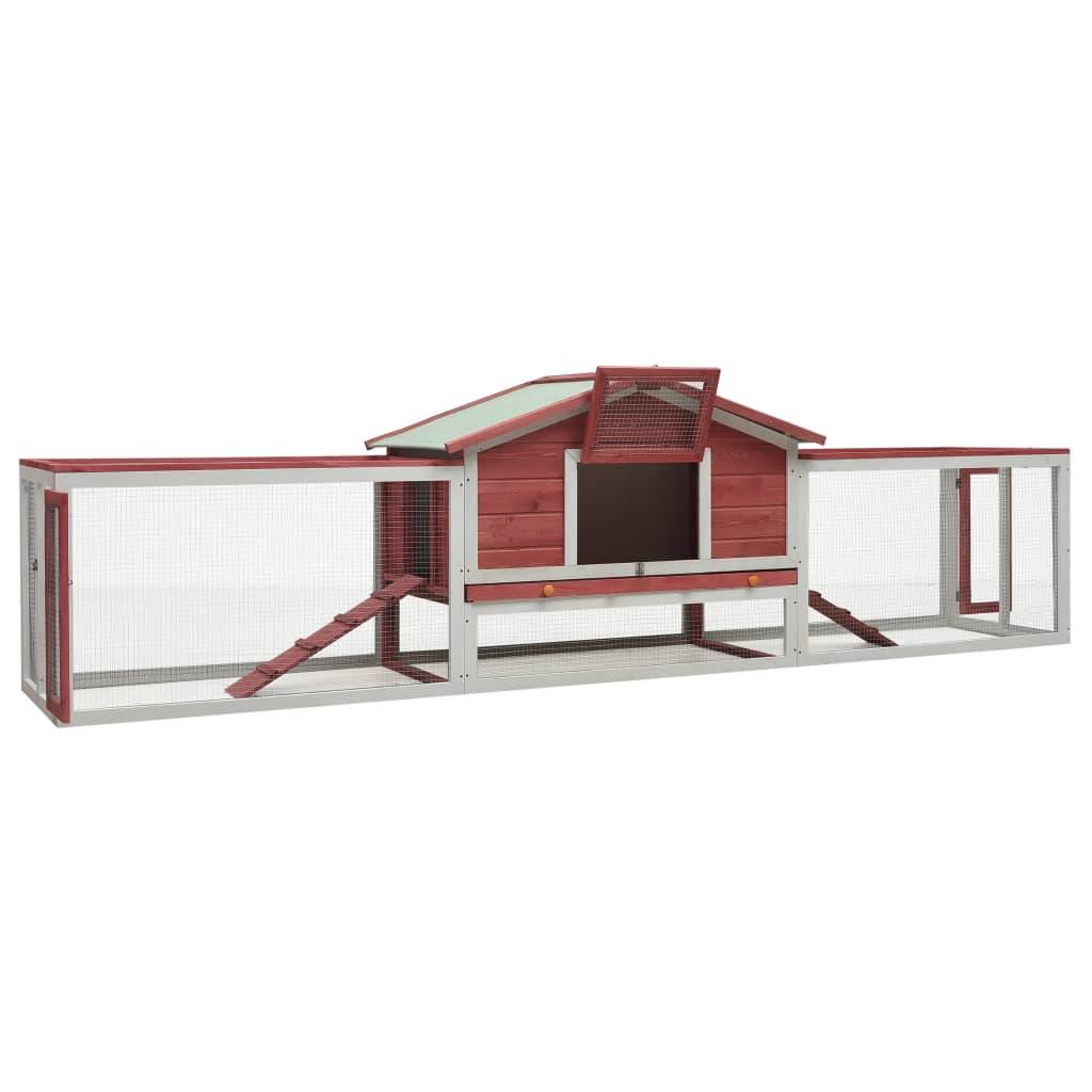 Vidaxl - Clapier Rouge 310x70x87 cm Pin massif et sapin vidaXL 170860 - Imagen 8