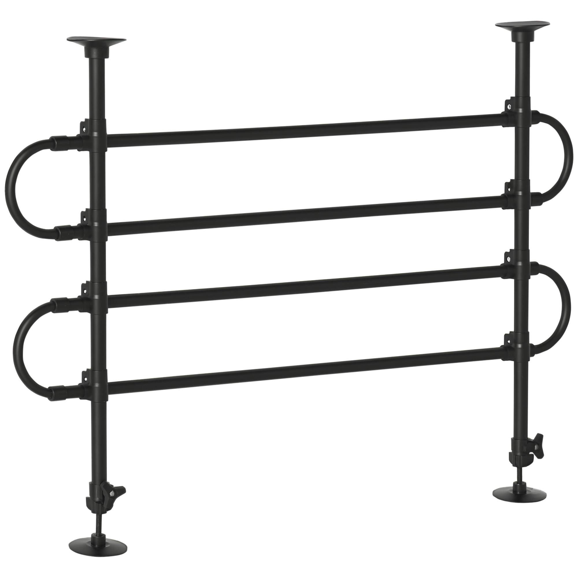 Barrière sécurité chien voiture, grille acier universelle coffre, L/H réglables 87-135x60-105cm, noire - Image 1