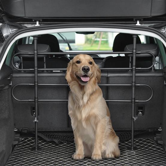 Barrière sécurité chien voiture, grille acier universelle coffre, L/H réglables 87-135x60-105cm, noire - Image 3