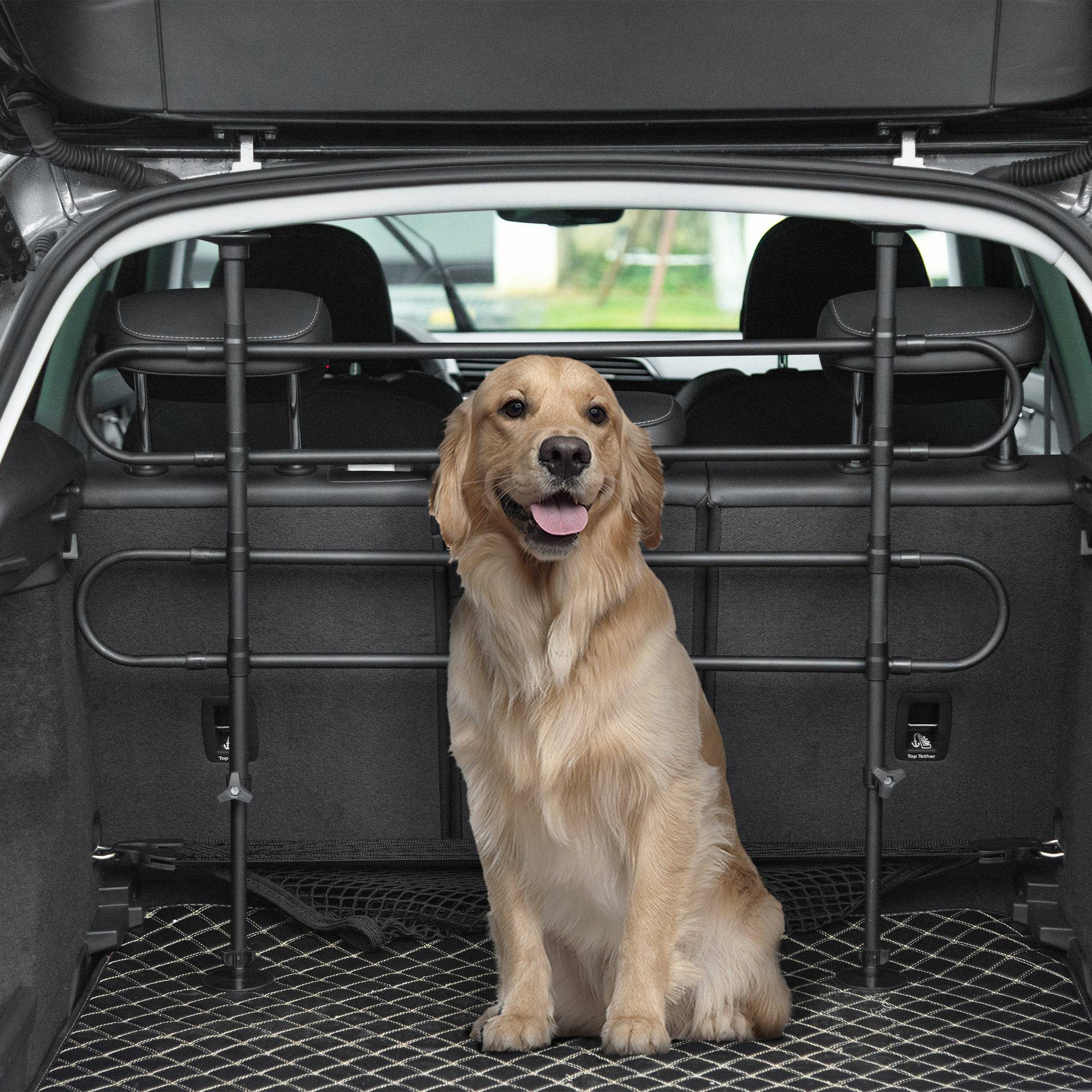 Barrière sécurité chien voiture, grille acier universelle coffre, L/H réglables 87-135x60-105cm, noire - Image 3