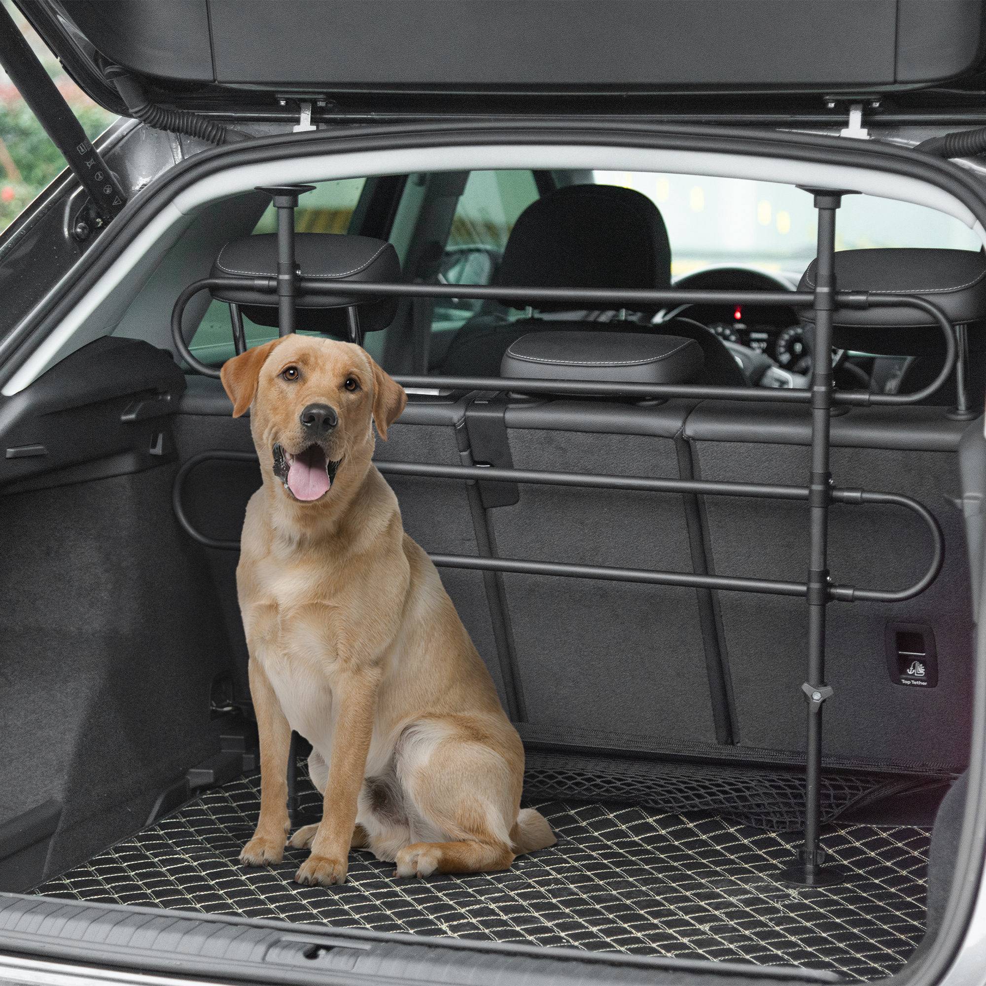 Barrière sécurité chien voiture, grille acier universelle coffre, L/H réglables 87-135x60-105cm, noire - Image 4