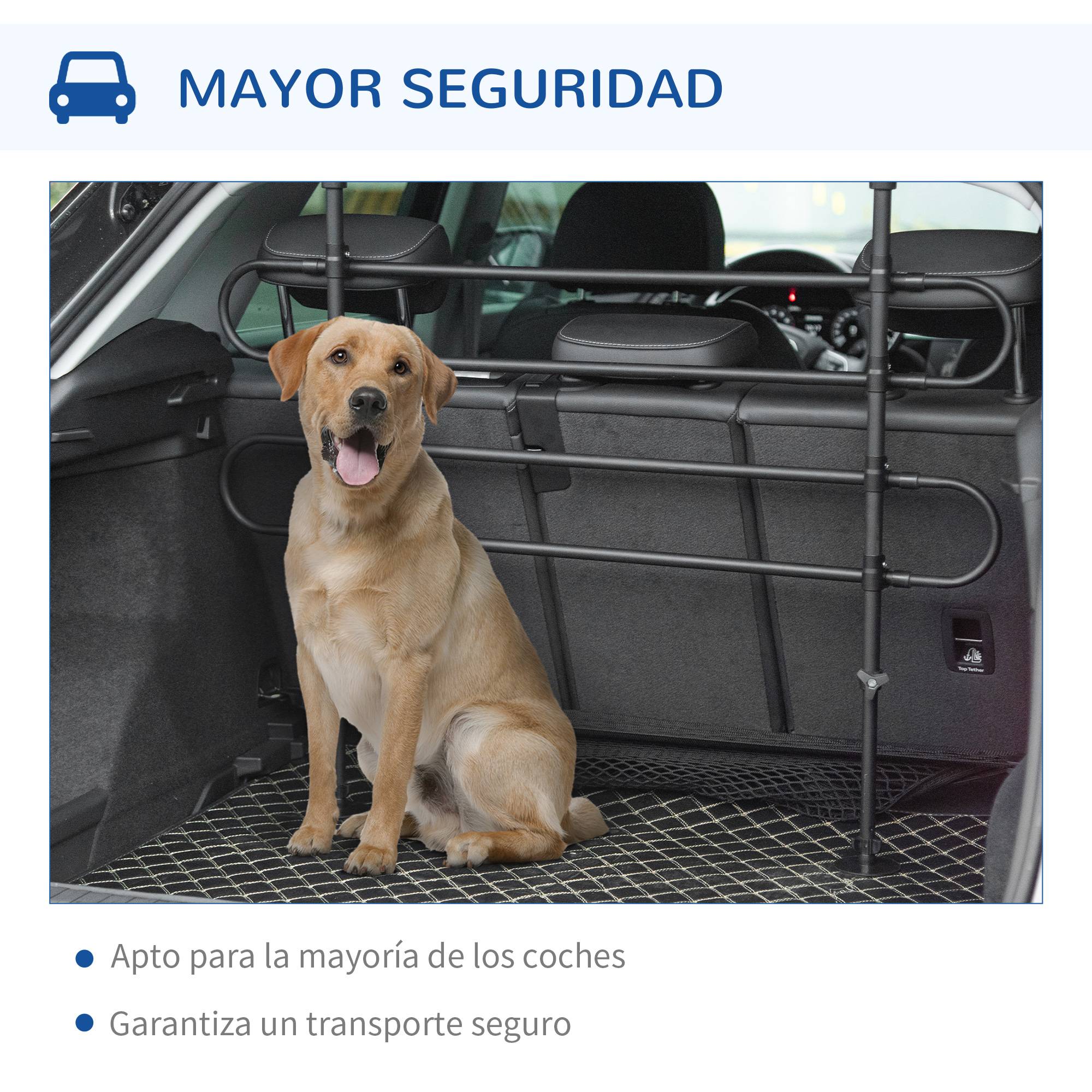 Barrière sécurité chien voiture, grille acier universelle coffre, L/H réglables 87-135x60-105cm, noire - Image 8