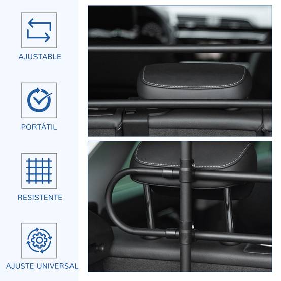 Barrière sécurité chien voiture, grille acier universelle coffre, L/H réglables 87-135x60-105cm, noire - Image 6