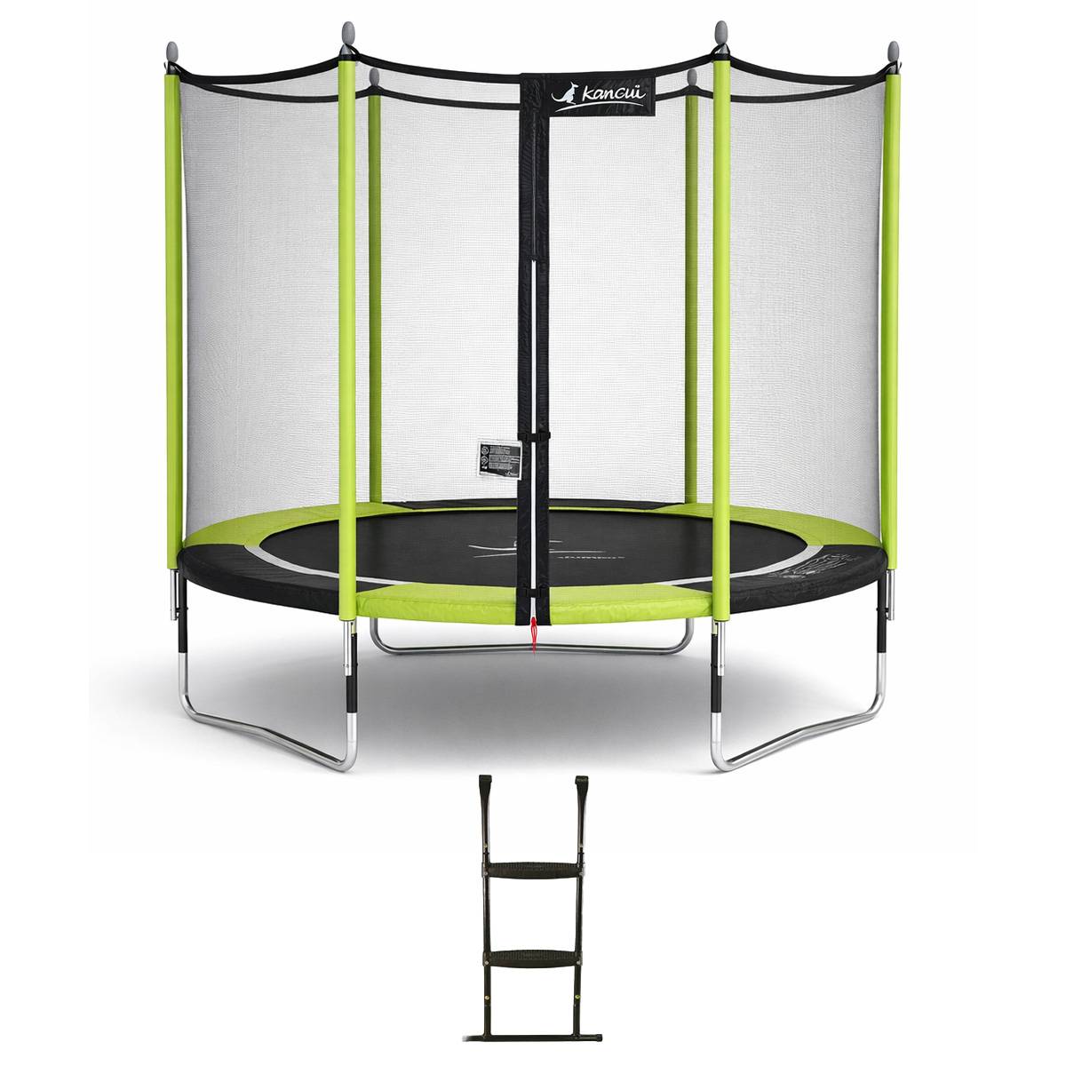 Kangui - Trampoline jardin Ø 300 cm + filet + échelle - JUMPI 300 - Noir/Vert Kangui - Image 1