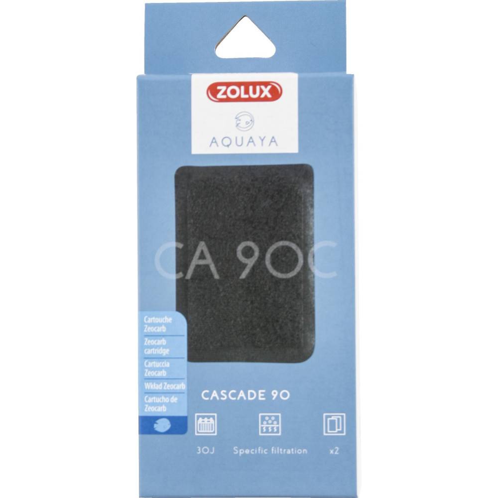 Zolux - Filtre pour pompe cascade 90, filtre CA 90 C cartouche zeocarb x 2 pour aquarium. - Imagen 1