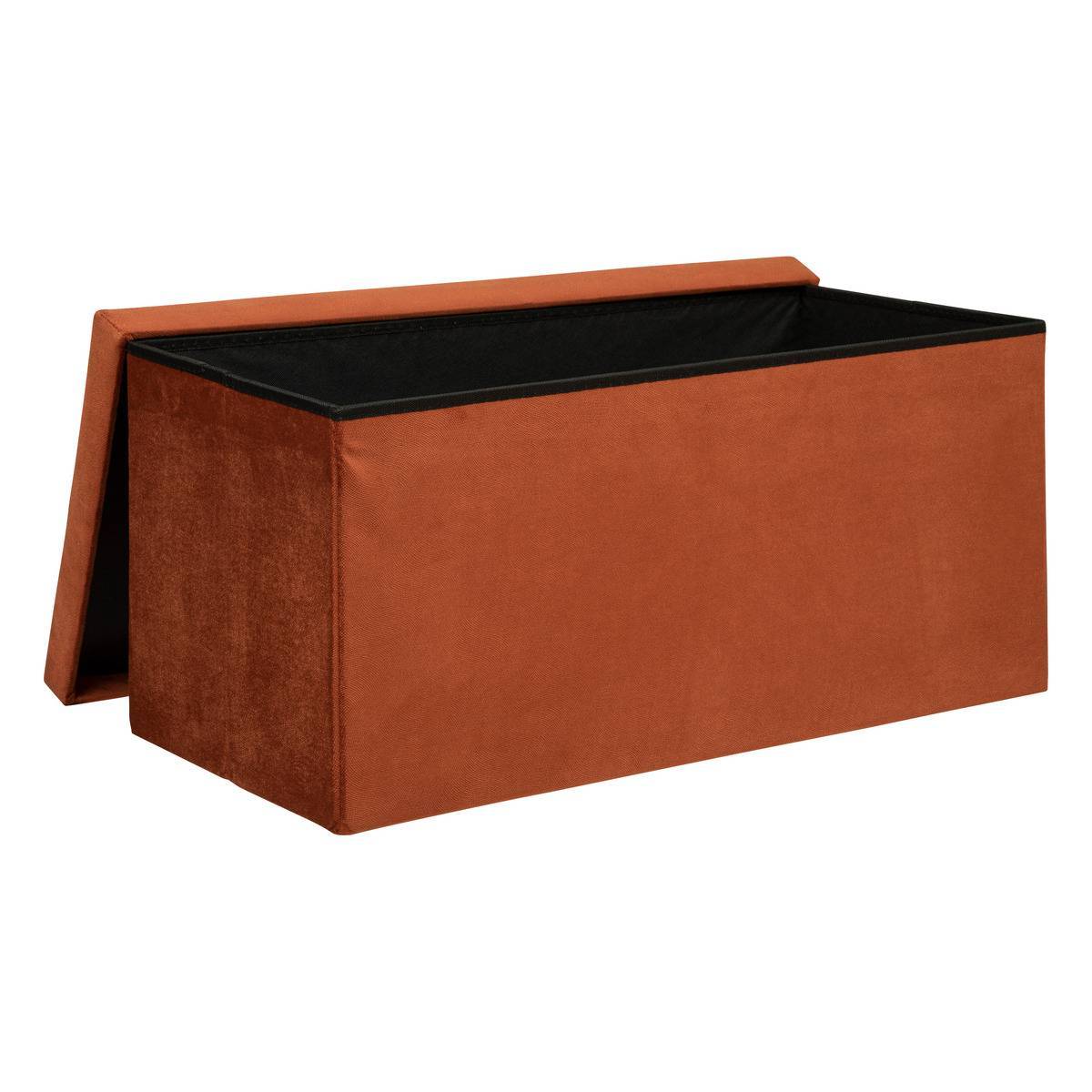 Atmosphera - Pouf pliant double "Lilou" en velours 76x38cm ambre - Atmosphera Créateur d'intérieur - Imagen 3