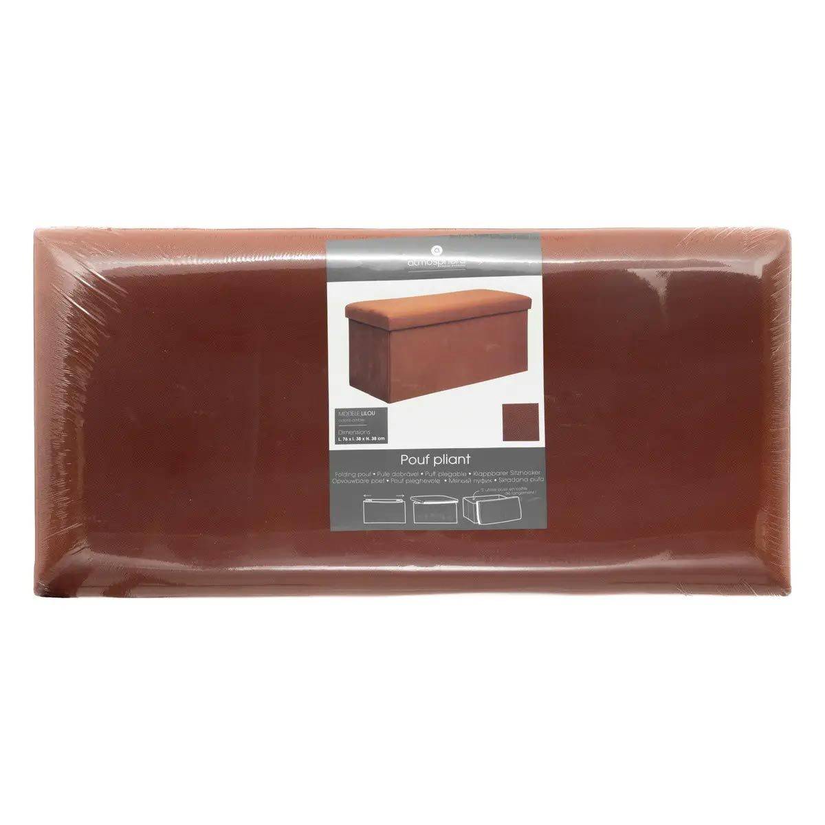 Atmosphera - Pouf pliant double "Lilou" en velours 76x38cm ambre - Atmosphera Créateur d'intérieur - Imagen 6
