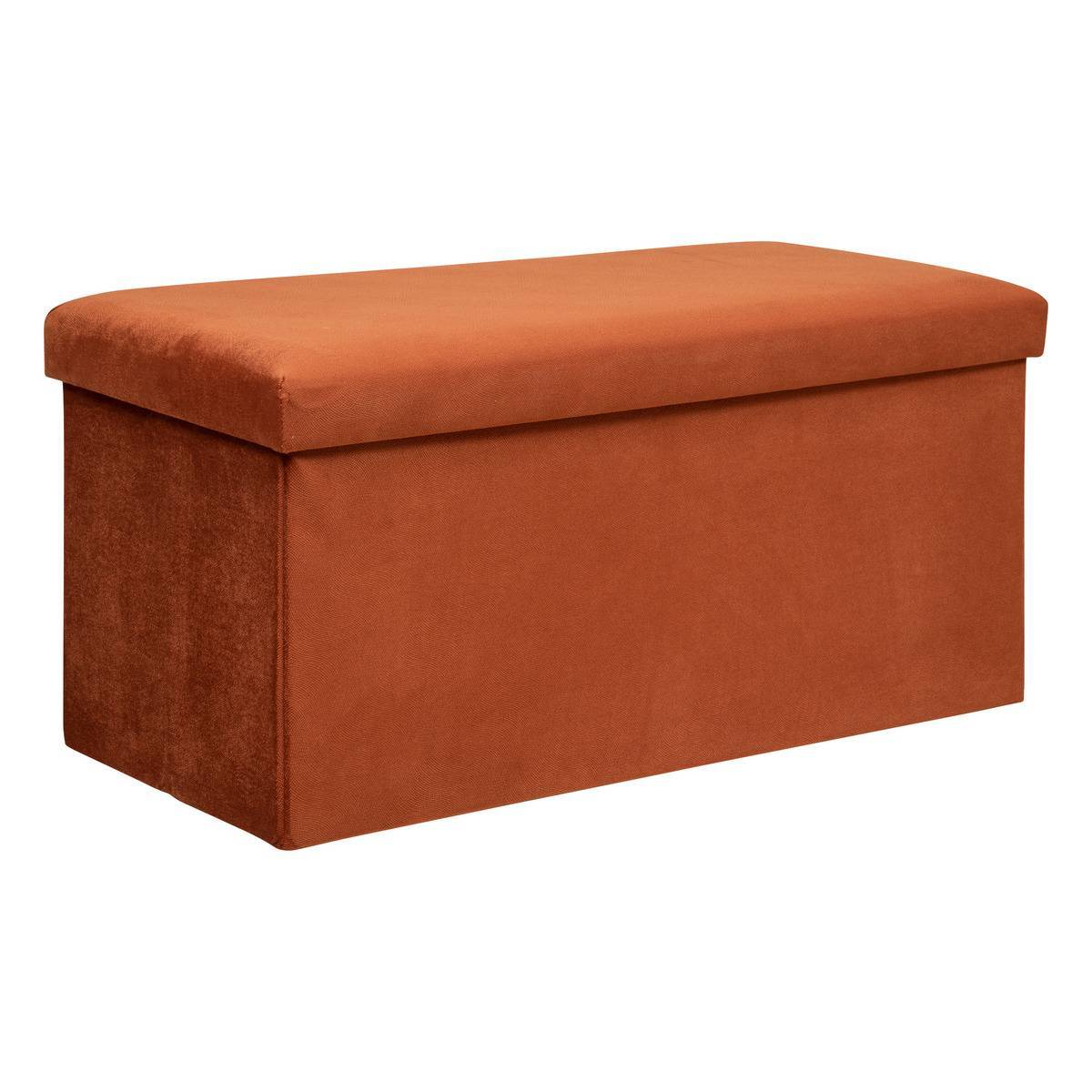 Atmosphera - Pouf pliant double "Lilou" en velours 76x38cm ambre - Atmosphera Créateur d'intérieur - Image 1