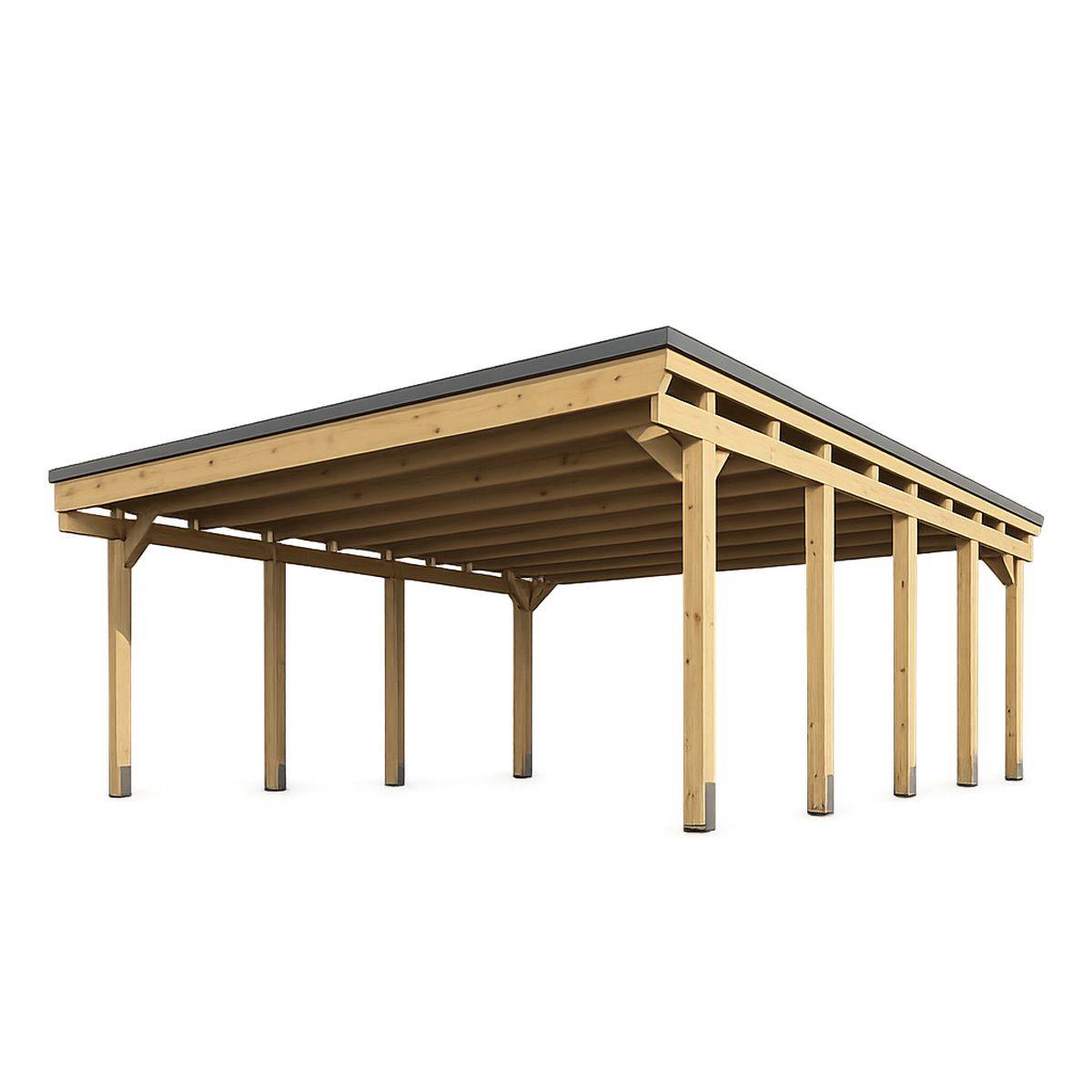 Direct Abris - Carport Bois CASTELLANE - 2 Voitures - Traitement Autoclave - Ancrage de Fixation en H - Bois de Haute Qualitée - Poteaux 12x12 cm - Image 2