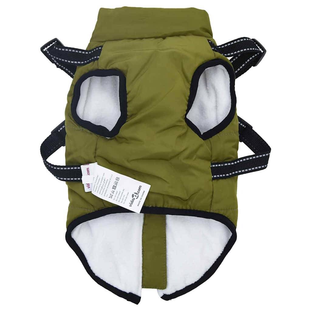 Veste Chien Extérieur Chaude Harnais Intégré Hiver XL Vert Armée - ComfortXL Outdoor Living - Image 5