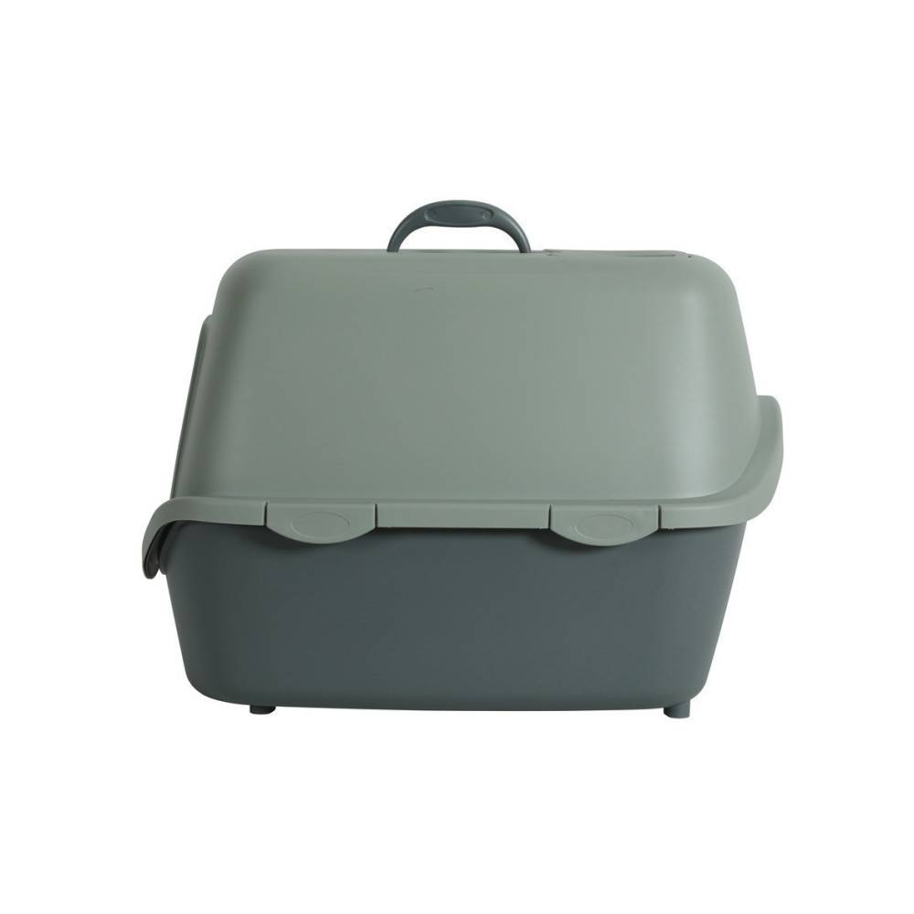 Stefanplast - Maison de toilette Cathy filtre en plastique recyclé vert 38.5 x 56 x 40 cm pour chat. - Image 3