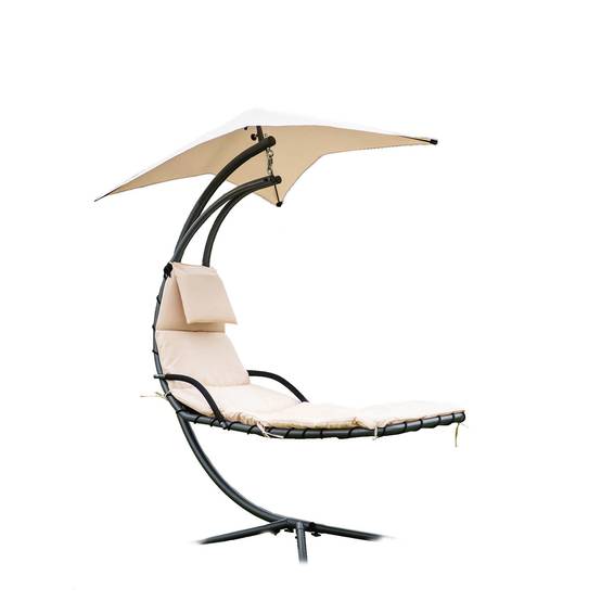 Chaise longue flottante avec auvent HOME DELUXE SAN REMO - anthracite/beige - Image 1