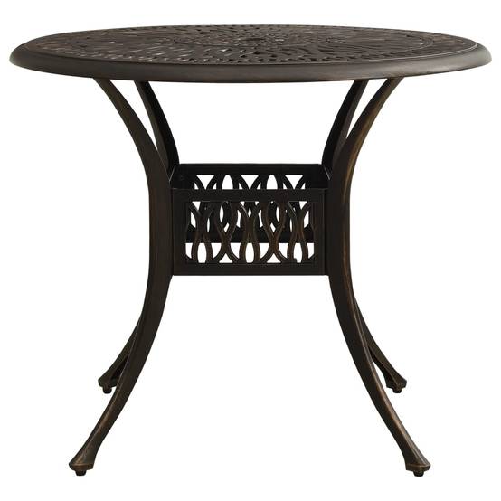 Table de jardin aluminium coulé bronze 90 x 90 x 74 cm - PANGIVO - Image 2
