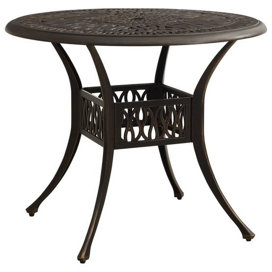 Table de jardin aluminium coulé bronze 90 x 90 x 74 cm - PANGIVO - Image 1