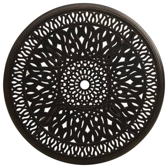 Table de jardin aluminium coulé bronze 90 x 90 x 74 cm - PANGIVO - Image 3