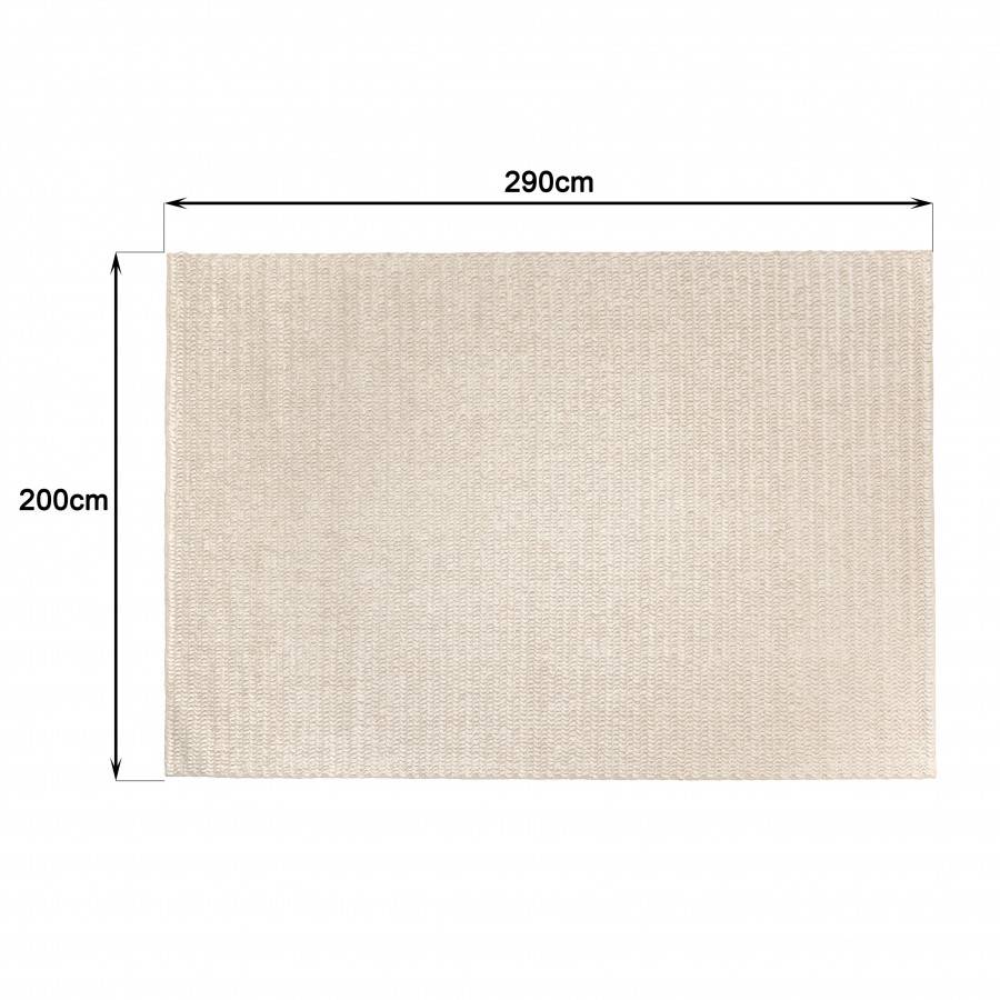 Macabane - QUENTIN - Tapis rectangulaire 200x290cm en laine tissée couleur beige - Imagen 9