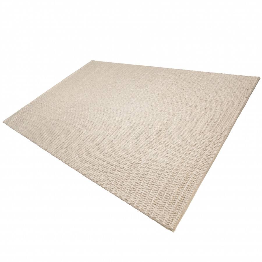 Macabane - QUENTIN - Tapis rectangulaire 200x290cm en laine tissée couleur beige - Imagen 7
