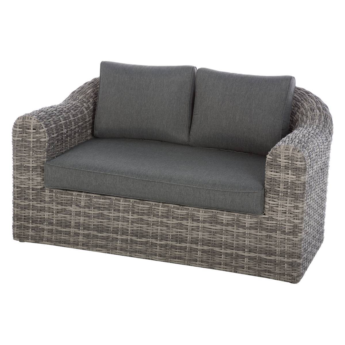 Hesperide - Canapé de jardin "Mooréa" terre d'ombre 2 places aluminium traité époxy en résine tressée Hespéride - Imagen 1
