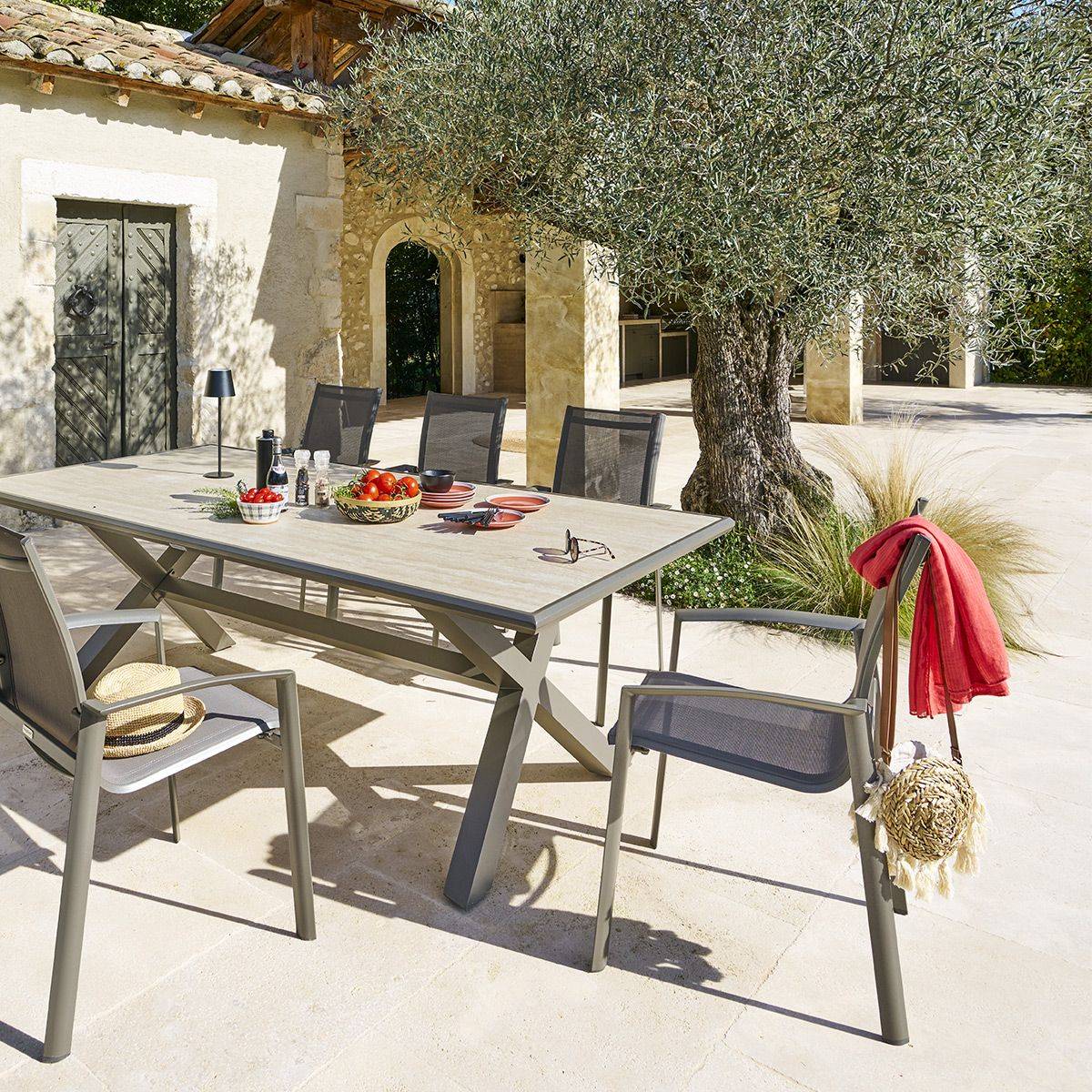 Hesperide - Table de jardin "Axiome" praline & marron 8 places en aluminium  Hespéride - Image 3