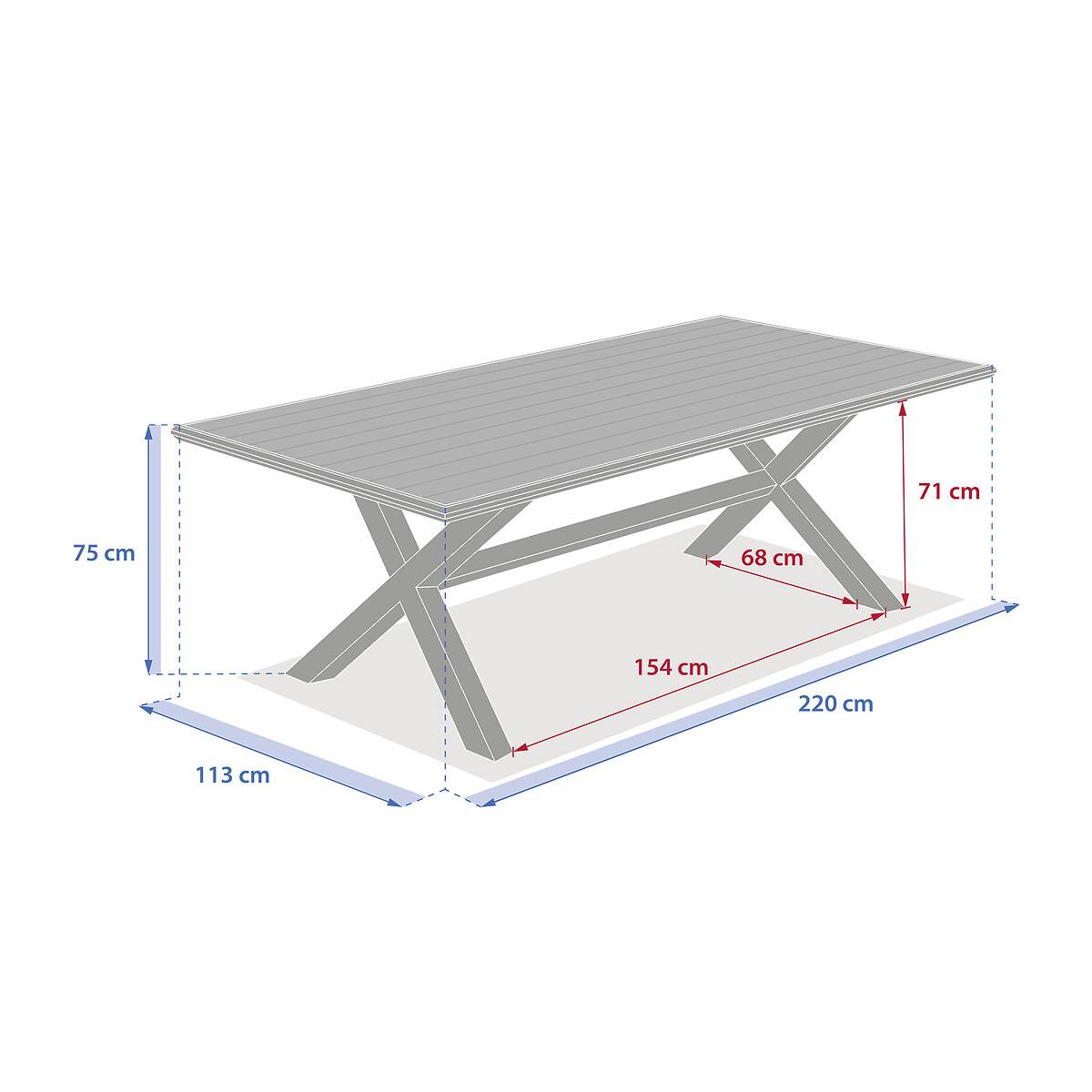 Hesperide - Table de jardin "Axiome" praline & marron 8 places en aluminium Hespéride - Image 7
