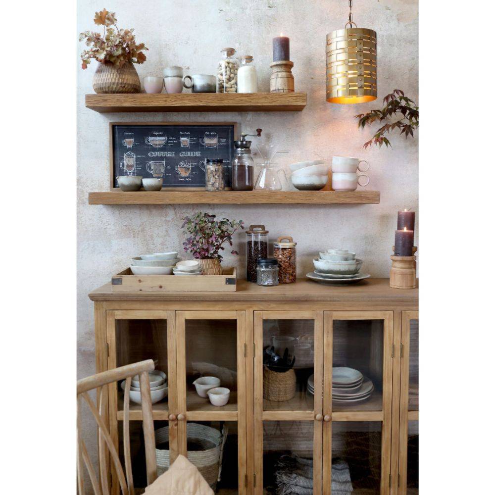 Chemin De Campagne - Armoire vitrine en bois de pin marron en verre 177 x 40 x 103 cm Chemin de campagne - Imagen 3