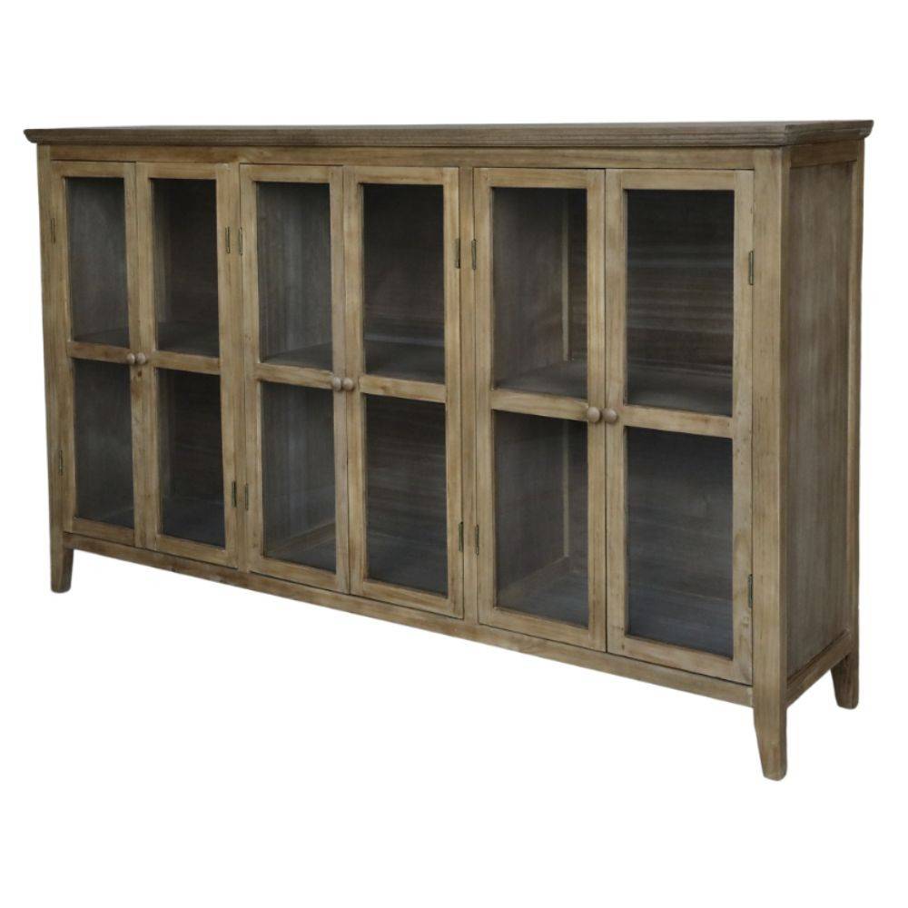 Chemin De Campagne - Armoire vitrine en bois de pin marron en verre 177 x 40 x 103 cm Chemin de campagne - Imagen 1