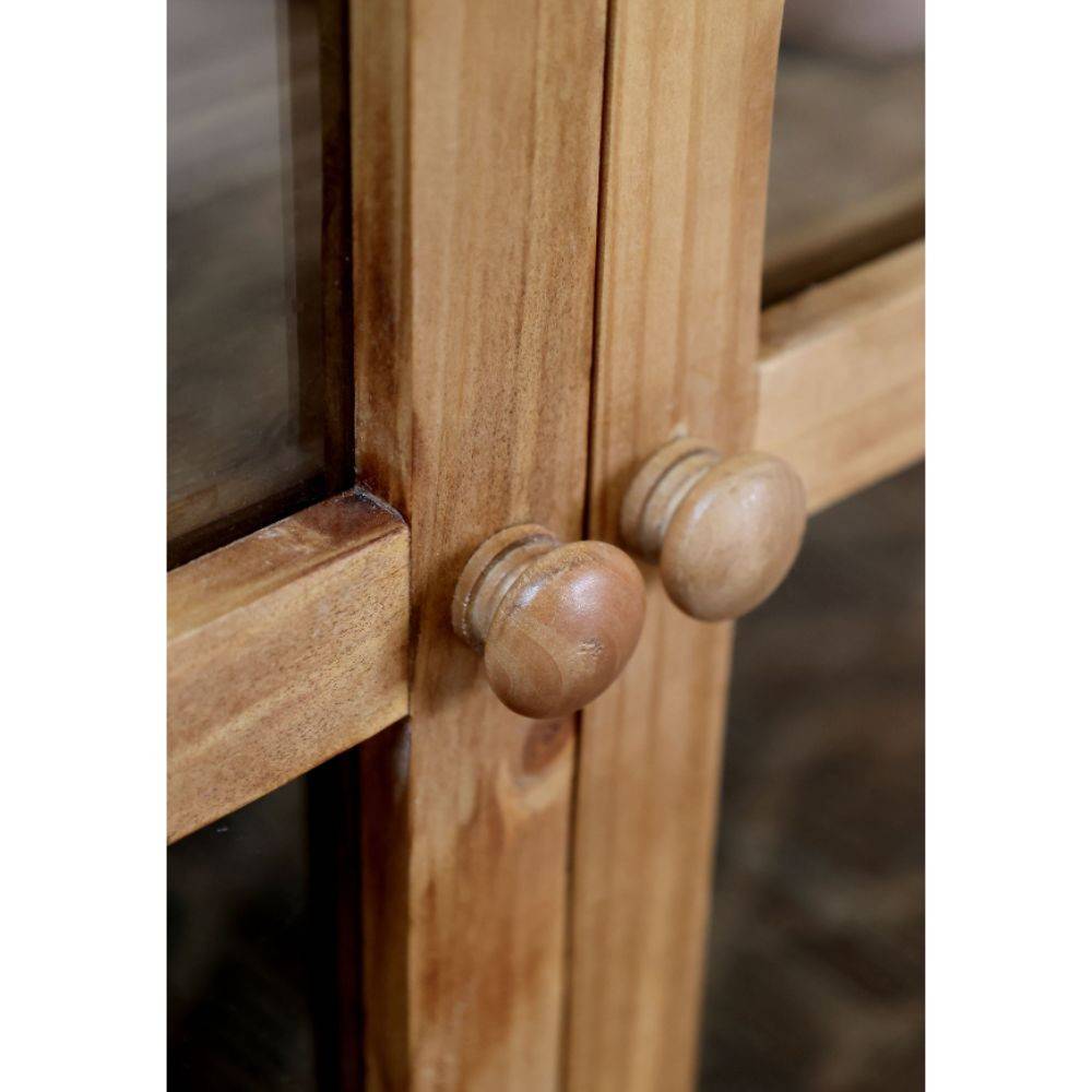 Chemin De Campagne - Armoire vitrine en bois de pin marron en verre 177 x 40 x 103 cm Chemin de campagne - Imagen 4