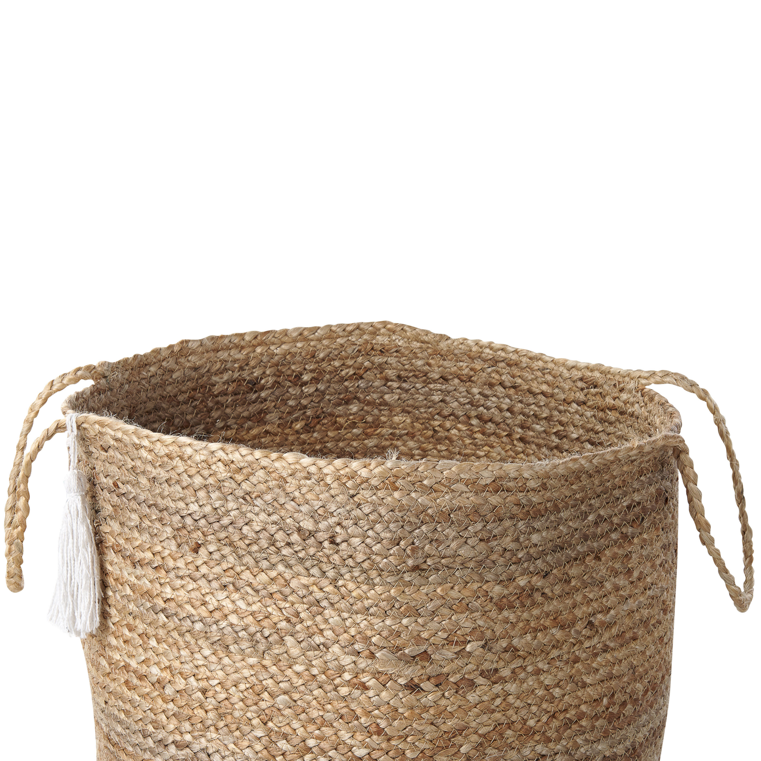 Beliani - Paniers Blanc et Beige en Jute 50 cm Ronds Faits Main Rangement Intérieur pour Linge Facile à Entretenir Corbeilles Lot de 2 - Imagen 5