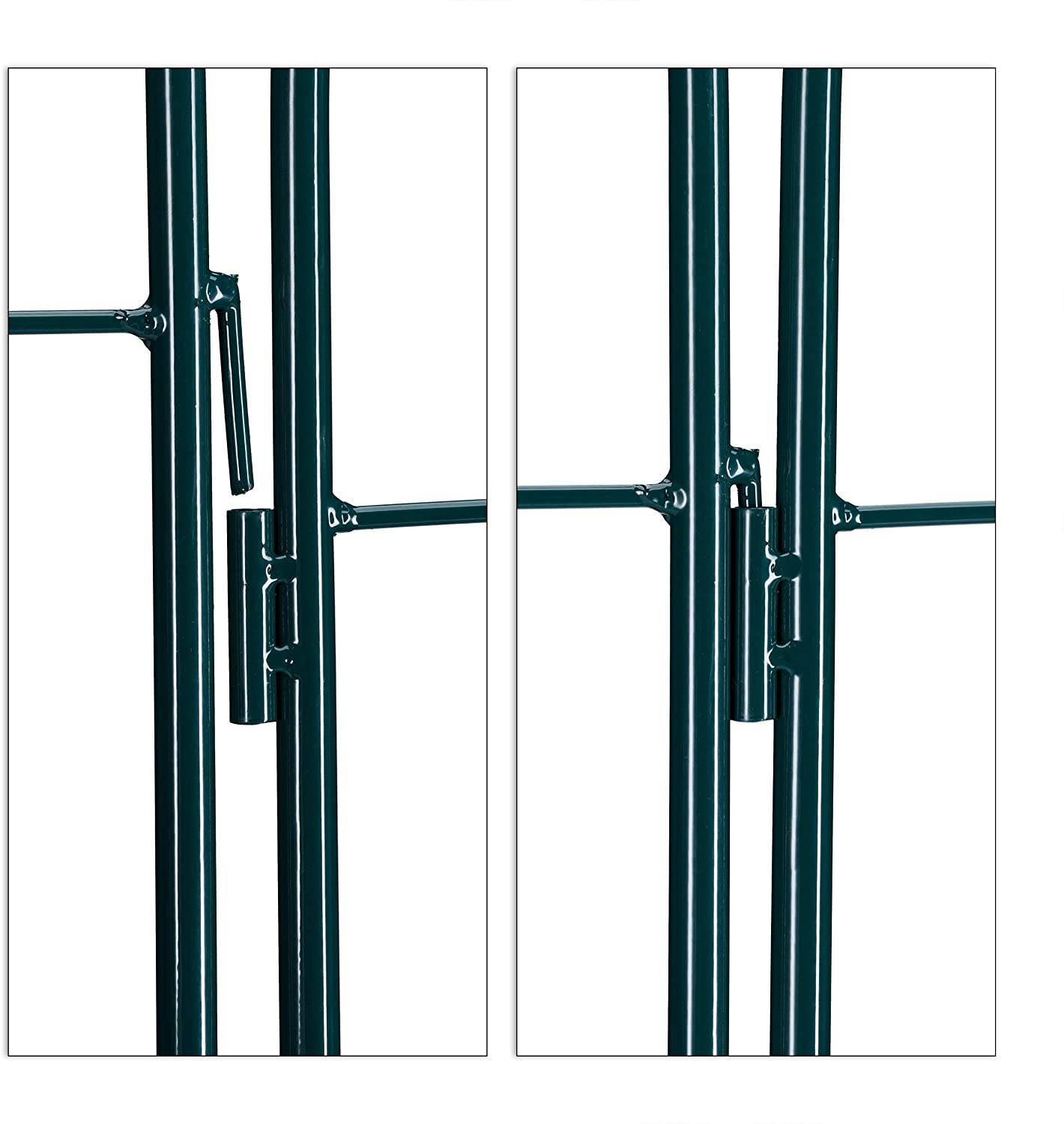 Helloshop26 - Treillis clôture plante grimpante arche jardin fer set de 2 vert - Imagen 3