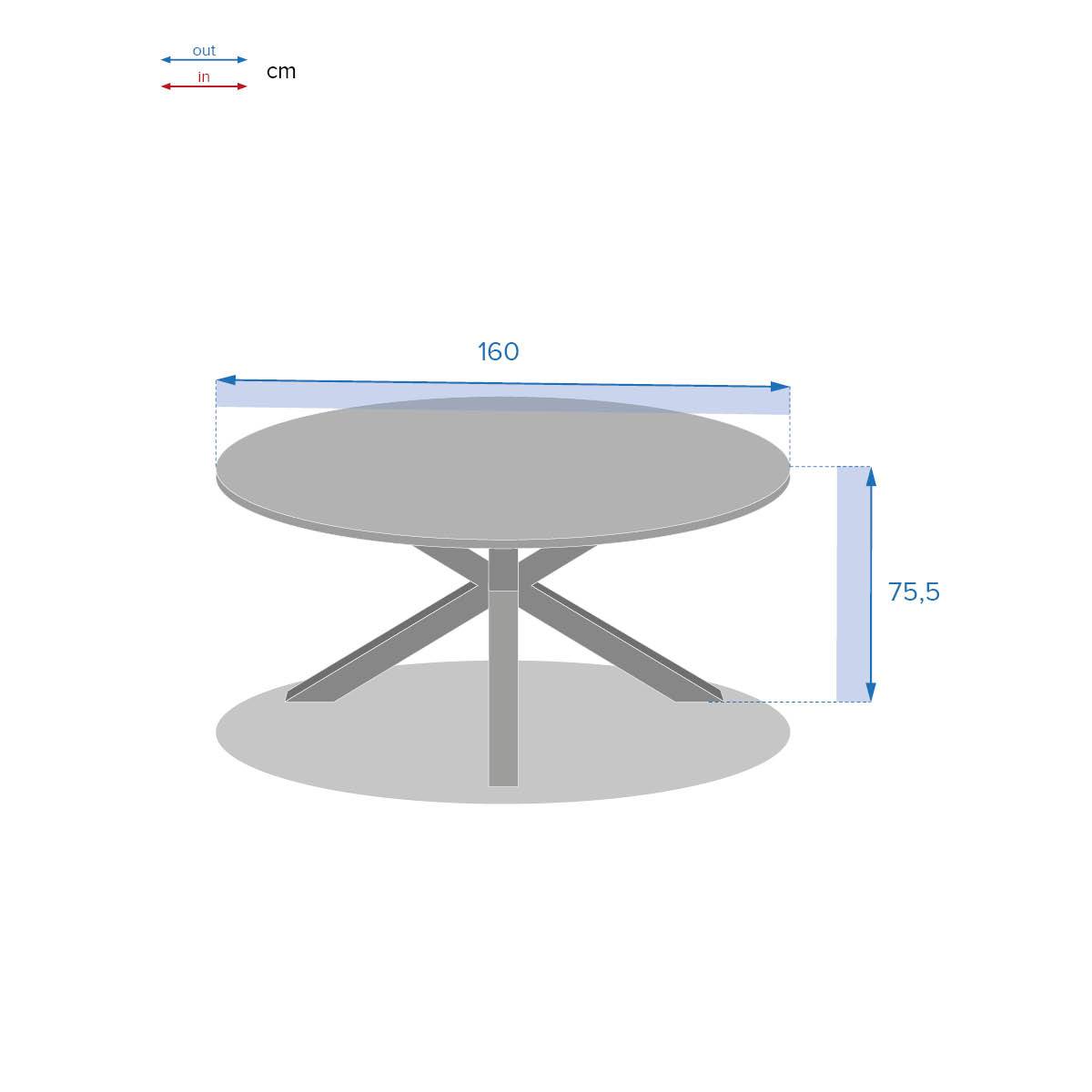 Hesperide - Table de jardin ronde "Oriengo" acacia & blanc 8 places en aluminium traité époxy - Hespéride - Image 6
