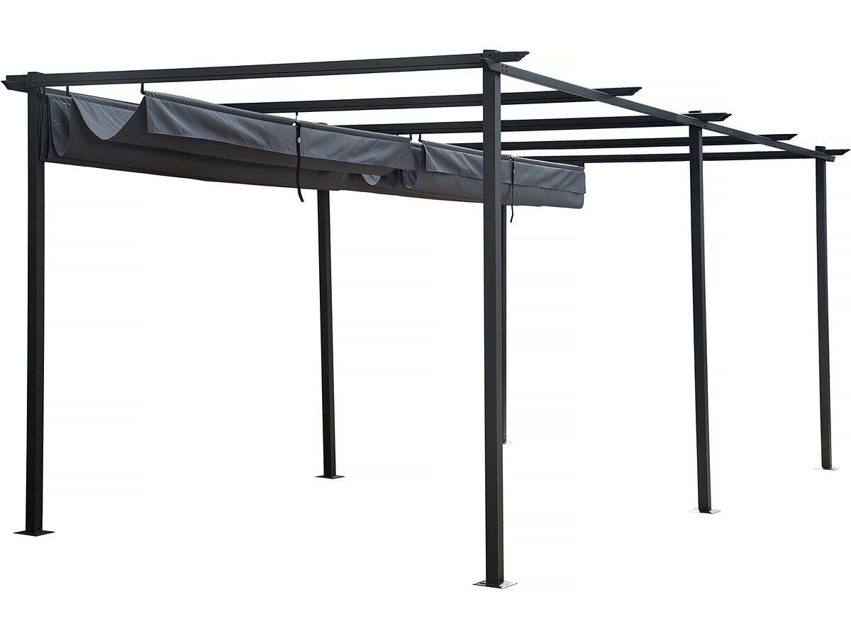 Pergola En Métal Avec Toit Rétractable - 3 X 6 M - Anthracite -habitat Et Jardin - Image 3