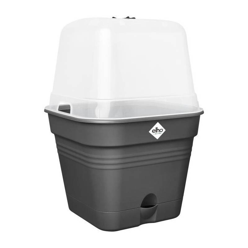 Elho - Elho Green Basics Maceta De Cultivo Cuadrada Allin1 30 - Negro - ø 30 X H 25 Cm - Cultivo Y Cosecha - 100% Reciclado