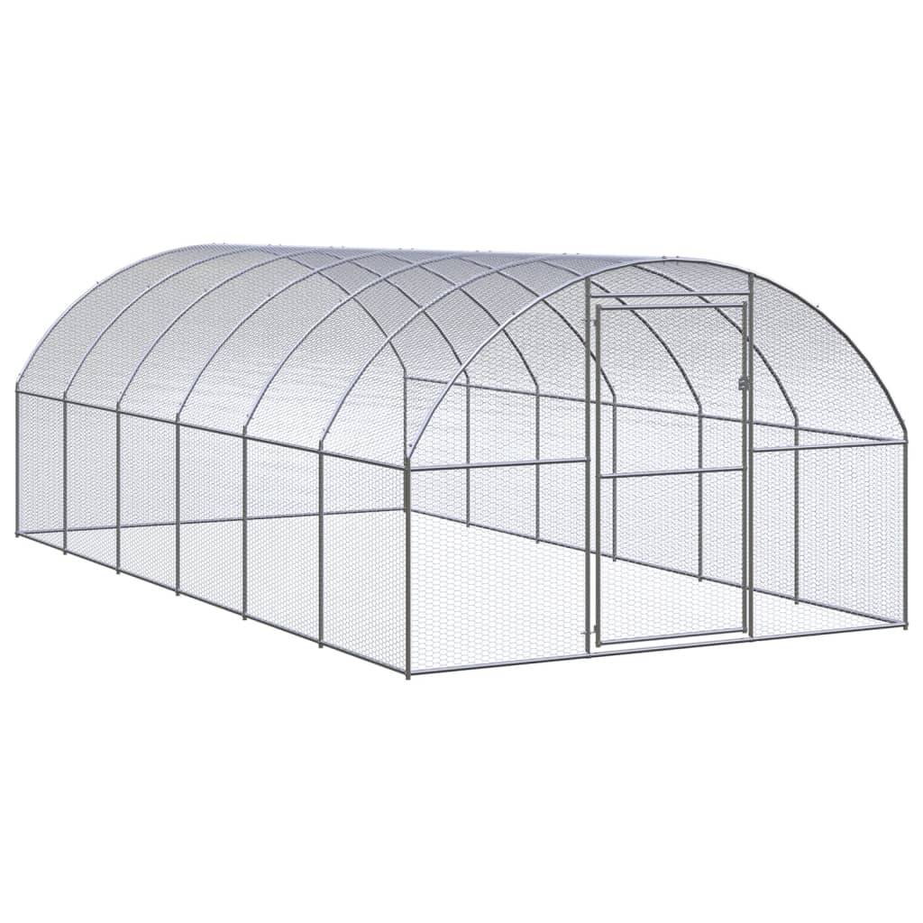 Poulailler extérieur Acier galvanisé Enclos grillagé pour jardin 3x6x2 m – ComfortXL Outdoor Living