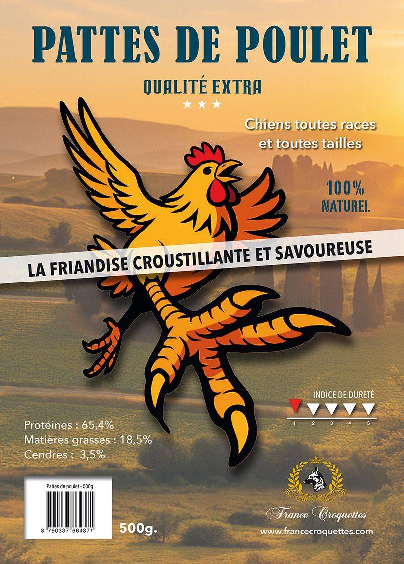 France Croquettes - France Croquettes Friandise pour chien Pattes de poulet séchées - 5 x 500 g - Image 5
