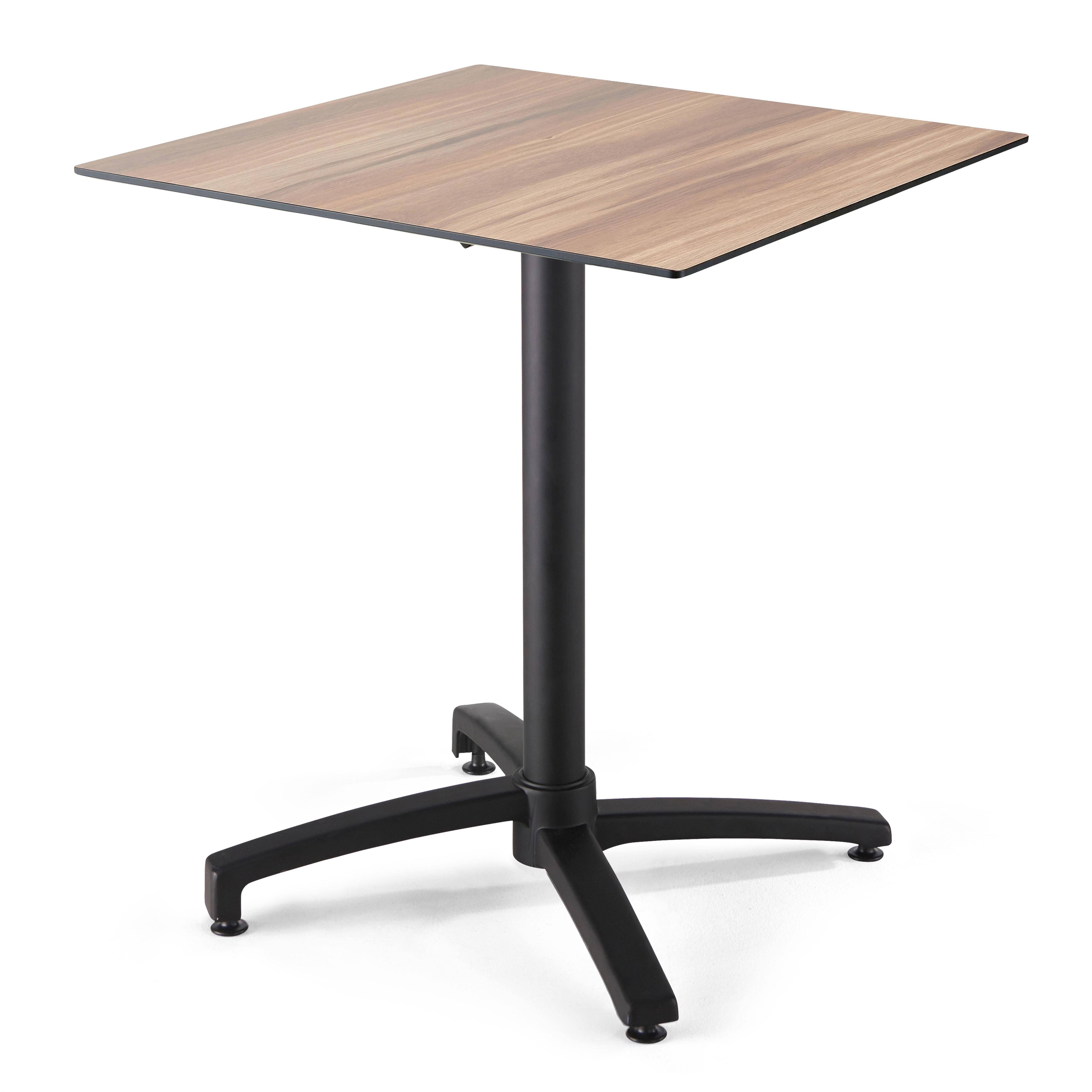 Oviala - Ensemble table de terrasse stratifié chene foncé et 4 fauteuils gris - Oviala - Imagen 2
