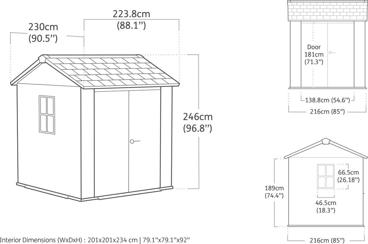Keter - Abri de jardin Newton Plus 775 - 4,4 m² - Gris Aspect bois - KETER - Image 4