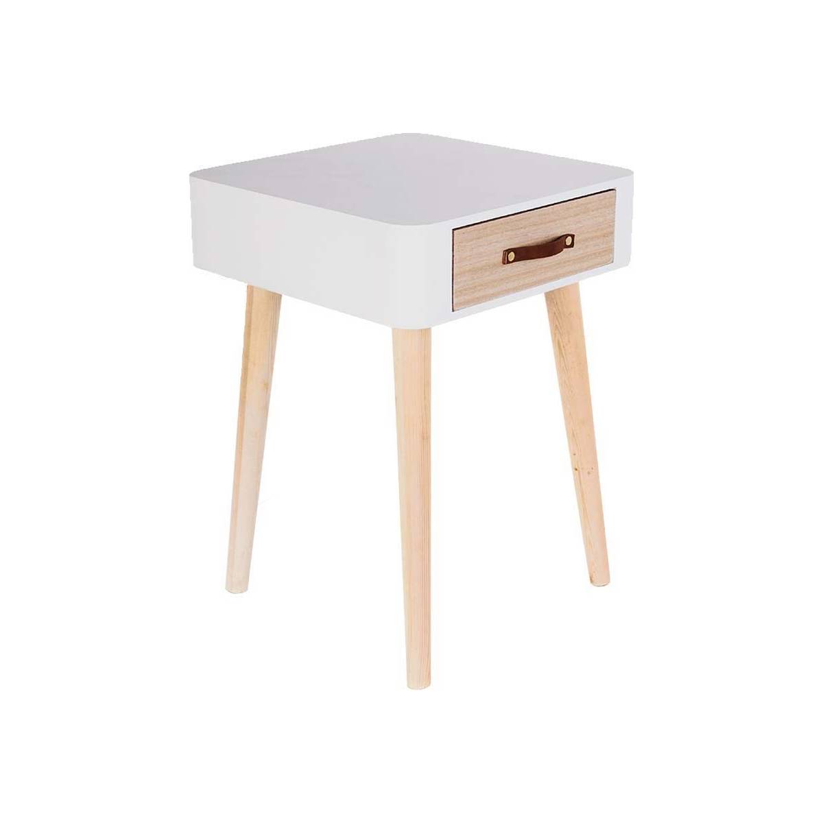 The Home Deco Factory - Chevet scandinave avec tiroir et poignée en polyuréthane - Image 1