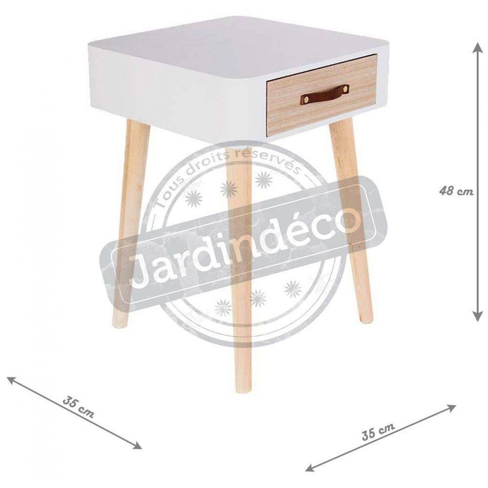 The Home Deco Factory - Chevet scandinave avec tiroir et poignée en polyuréthane - Image 3