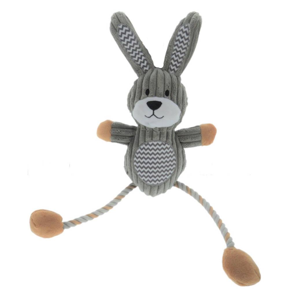 Flamingo - Jouet lapin Gommy gris, avec jambes cordes, 45 cm, pour chien - Imagen 1