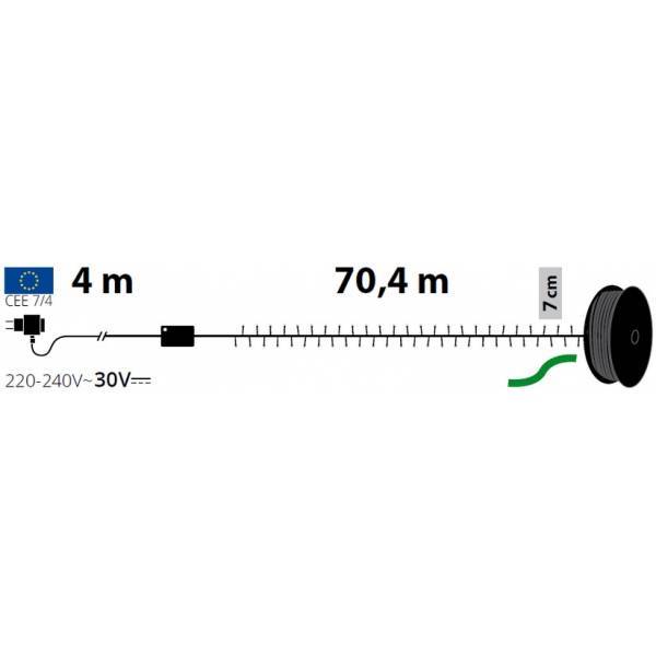 Lotti - Guirlande lumineuse 70M 1000 miniLED ambré 8 fonctions d'animation câble vert 30V Lotti - Imagen 2